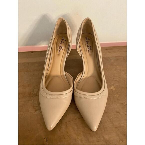 Abella 9.5 Satine true comfort taupe Faux Leather Pointed Toe Pumps heels - Picture 7 of 7